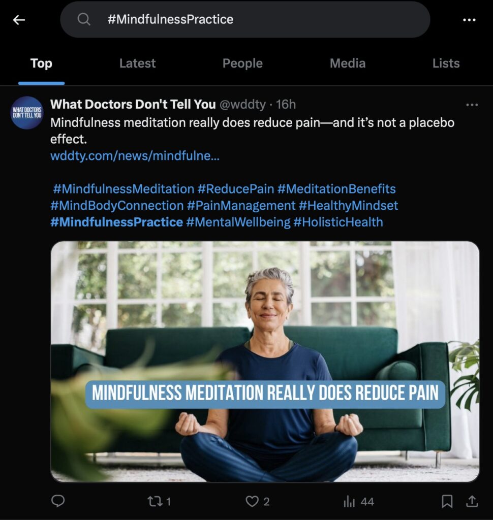 relevant use of trending hashtag like